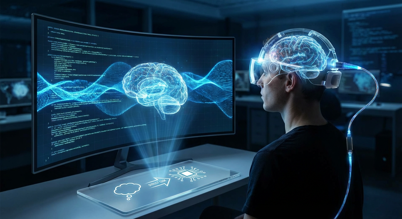 Visualising the direct link between human thought and digital processing.