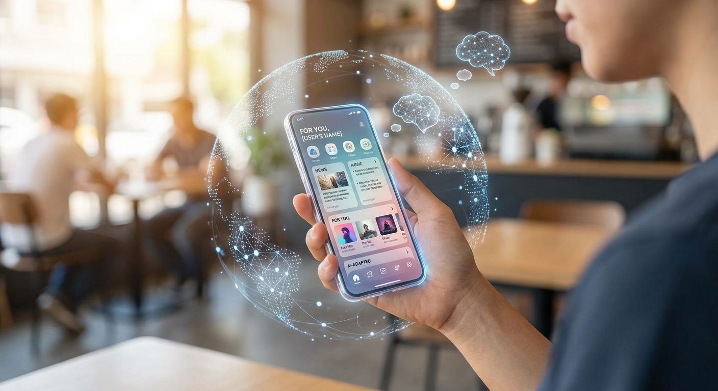AI personalising a user's mobile experience.