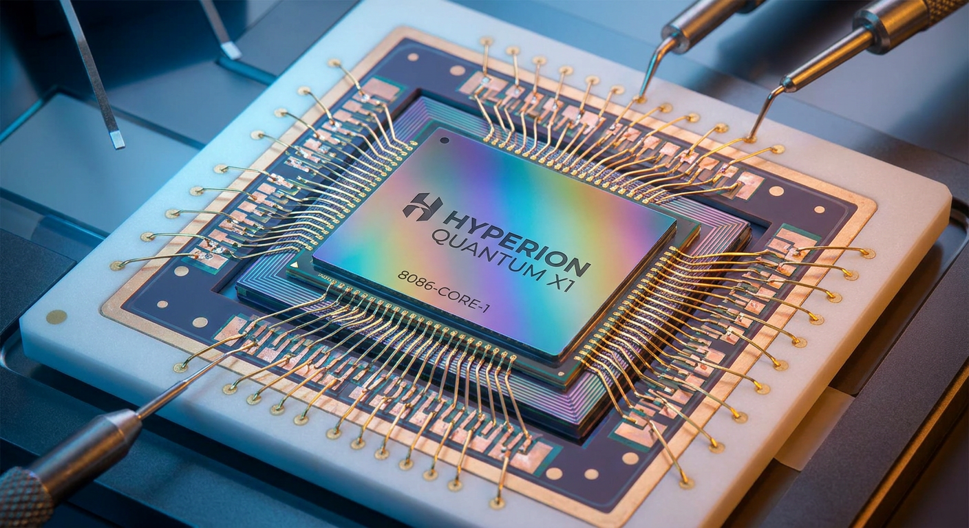 An intricate view of a modern semiconductor chip.