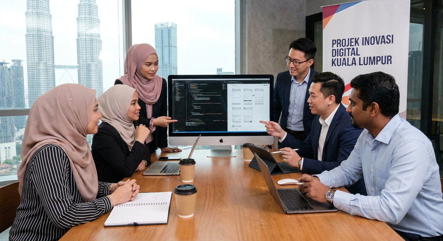 Malaysian professionals collaborating on a digital project.