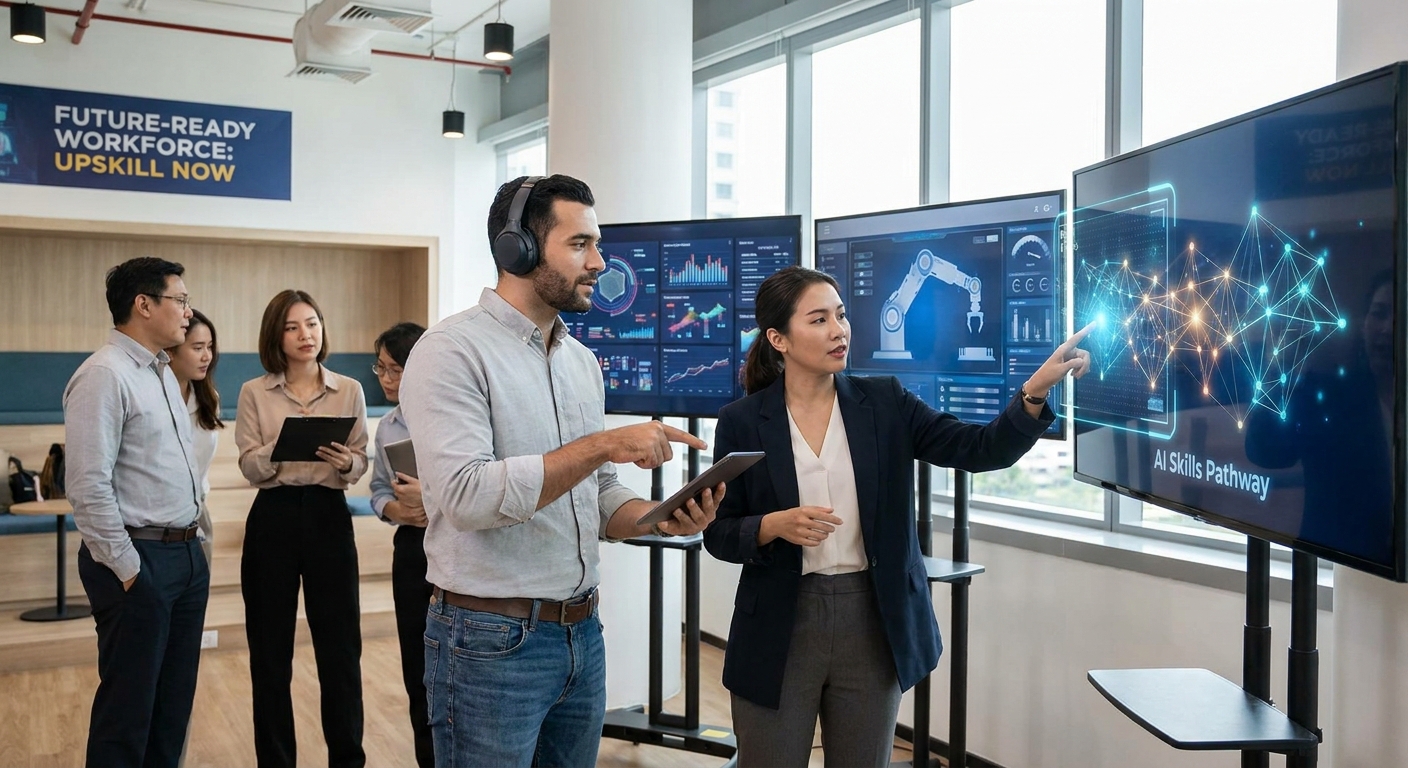 Upskilling is essential for professionals to stay relevant in an AI-powered economy.