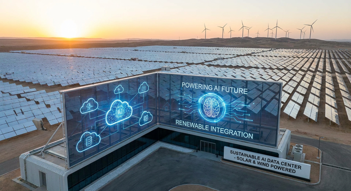 Solar farms and renewable energy are essential to sustainably power the future of AI.